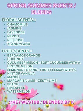 SPRING/SUMMER SCENTS NOW AVAILABLE in most Blended by K Products